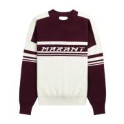 Bordeaux Logo Sweaters Isabel Marant , Brown , Heren