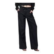 Broek met damast effect John Richmond , Black , Dames