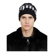 Winter Baret met Logo en Ritssluiting John Richmond , Black , Heren