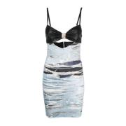 Iconische Denim Effect Jurk met Strik John Richmond , Multicolor , Dam...