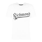 Eenvoudig T-Shirt met Ronde Hals en Korte Mouwen John Richmond , White...