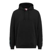 Heren French Terry Hoodie met Jacquard Banda Kappa , Black , Heren