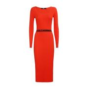 Gebreide Jurk Karl Lagerfeld , Orange , Dames