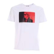 Bicolor Print T-Shirt Karl Lagerfeld , White , Heren