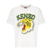 Witte Tijgerprint T-shirt Kenzo , White , Heren