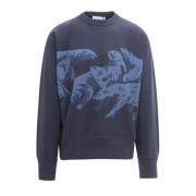 Polar Bear-Print Katoenen Sweatshirt Kenzo , Blue , Heren