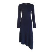 Blauwe Asymmetrische Midi Jurk van Wolmix Kenzo , Blue , Dames