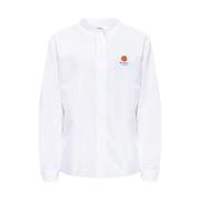 Formeel Overhemd met Geborduurd Bloemenpatroon Kenzo , White , Heren
