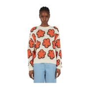 Gebreide Bloemensweater Kenzo , Orange , Dames