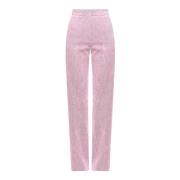 Leather Trousers Krizia , Pink , Dames