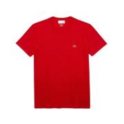 Katoenen T-Shirt Lacoste , Red , Heren