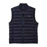 Gewatteerd Heren Gilet met Logo Patch Lacoste , Blue , Heren