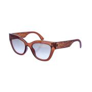 Dames Acetaat Ovale Zonnebril Longchamp , Brown , Dames