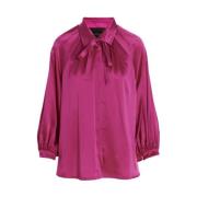 Zijden blouse met klieke kraag en strikjes Max Mara , Pink , Dames