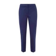 Saffierblauwe Viscose Jersey Broek Max Mara , Blue , Dames