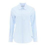 Gestreepte katoenen blouse Max Mara , Blue , Dames