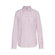 Gestreepte katoenen blouse Max Mara , Pink , Dames