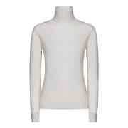 Witte Geribbelde Coltrui Sweater Max Mara , White , Dames