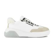 Leopard Chunky Sneakers Moschino , White , Dames
