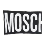 Maxi Logo Bicolor Sjaal Moschino , Black , Dames