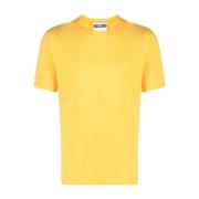 Geel Logo-geborduurd T-shirt Moschino , Yellow , Heren