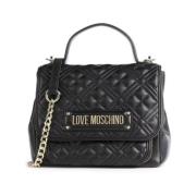 Zwarte Polyurethaan Love Handtas Moschino , Black , Dames