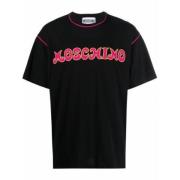 Organisch Katoenen Logo T-Shirt Moschino , Black , Heren