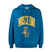 Logo Hoodie voor Heren Moschino , Blue , Heren