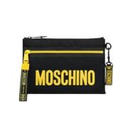 Portemonnee/Kaarthouder van gerecycled nylon Moschino , Black , Heren