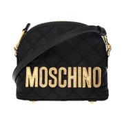 Schoudertas met logo Moschino , Black , Dames