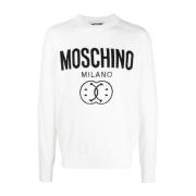 Wit Logo-Print Sweatshirt Moschino , White , Heren