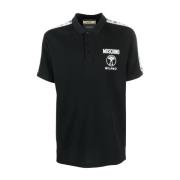 Double Question Zwart Polo Shirt Moschino , Black , Heren