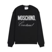 Crystal Logo Mode Sweatshirt Moschino , Black , Dames