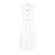 Stijlvolle Mouwloze Katoenen Overhemdjurk Moschino , White , Dames