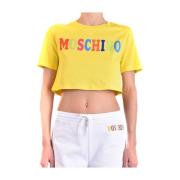 Katoenen Modieuze T-shirt voor vrouwen Moschino , Yellow , Dames