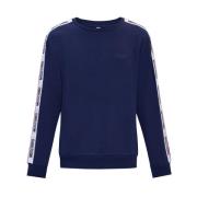 Marineblauwe Ronde Hals Trainingsshirt Moschino , Blue , Heren