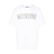 Heren Logo Geborduurd T-Shirt Moschino , White , Heren
