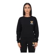 Zwarte sweatshirt met logo en teddy voor dames Moschino , Black , Dame...