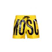 Gele zwembroek met bedrukt logo Moschino , Yellow , Heren