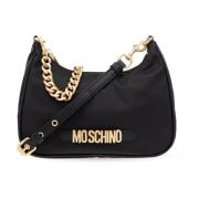 Schoudertas met logo Moschino , Black , Dames