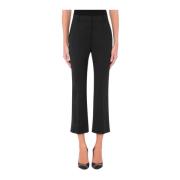 Zwarte Wollen Flared Broek Moschino , Black , Dames