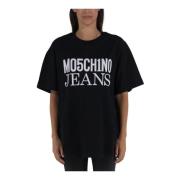 Oversized Logo T-Shirt Moschino , Black , Dames