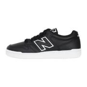 Zwarte en Grijze Leren Sneakers New Balance , Black , Heren