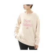 Beige Basic Crewneck Sweatshirt New Balance , Beige , Dames