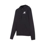 Geborduurde Full Zip Hoodie New Balance , Black , Dames