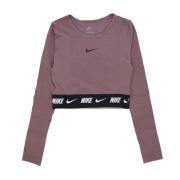 Sportswear Crop Tape Longsleeve Top Nike , Brown , Dames