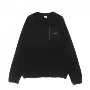 Zwarte Polar Fleece Crewneck Sweatshirt Nike , Black , Heren