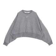 Oversized Crew Fleece Sweatshirt Nike , Gray , Dames