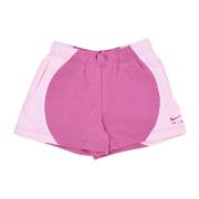 Cosmic Fuchsia Mid-Rise Fleece Shorts Nike , Pink , Dames
