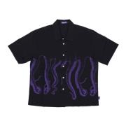 Short Sleeve Shirts Octopus , Black , Heren
